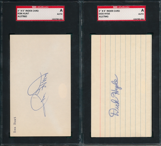 Lot of (4) Autographed Index Card SGC Authentic W/ Bill Jacobson