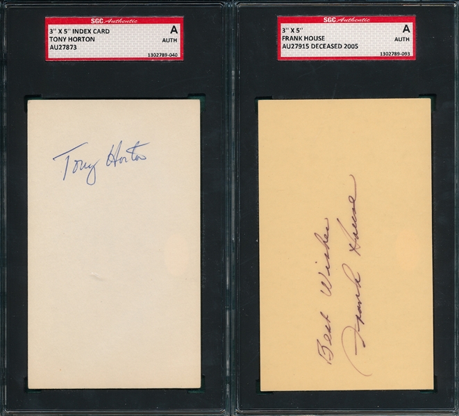 Lot of (4) Autographed Index Card SGC Authentic W/ Frank House