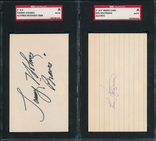 Lot of (4) Autographed Index Card SGC Authentic W/ Chief Hogsett 