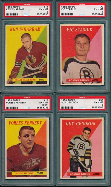 1958-59 Topps HCKY Lot of (9) W/ #1 Armstrong