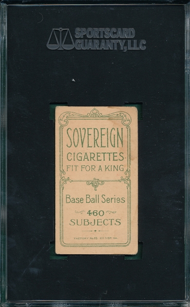 1909-1911 T206 Crandall, Port. W/ Cap, Sovereign Cigarettes SGC 40 *460 Series*
