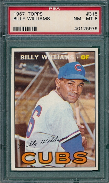 1967 Topps #315 Billy Williams PSA 8