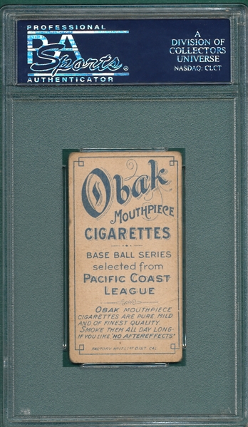 1909 T212-1 Ping Bodie Obak Cigarettes PSA 1