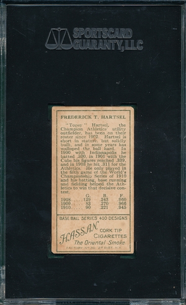 1911 T205 Hartsel Hassan Cigarettes SGC 50