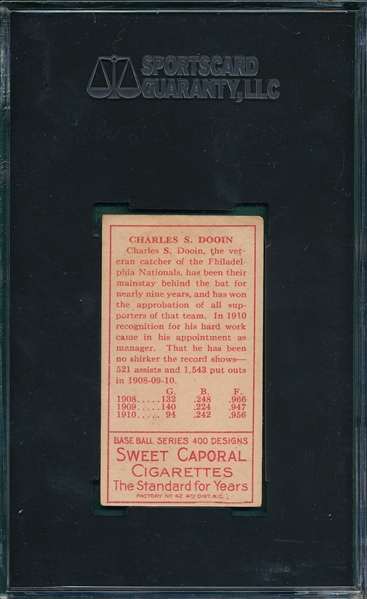 1911 T205 Dooin Sweet Caporal Cigarettes SGC 40