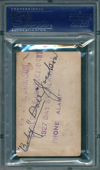 1922 W575-1 Bill Jacobson, Henry A. Johnson Confectionery, Autographed PSA/DNA Authentic