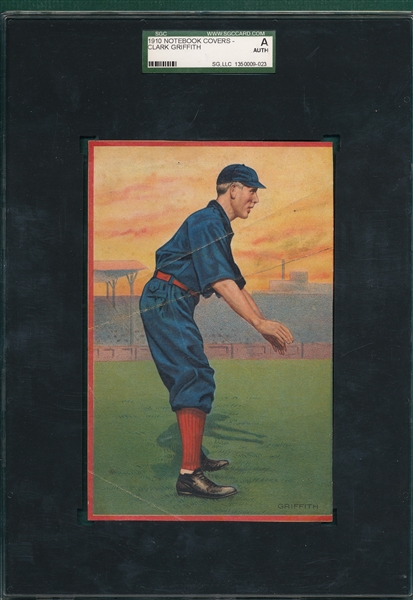 1910 Notebook Cover Clark Griffith SGC Authentic