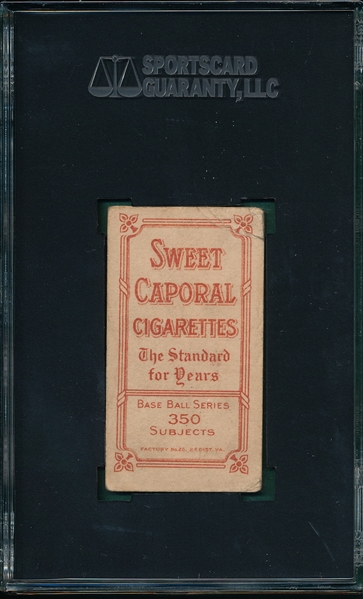 1909-1911 T206 Mathewson, Dark Cap Sweet Caporal Cigarettes SGC 20 *Factory 25*