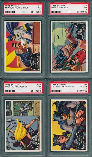 1966 Batman Lot of (7) W/ #36 Riddler PSA 8