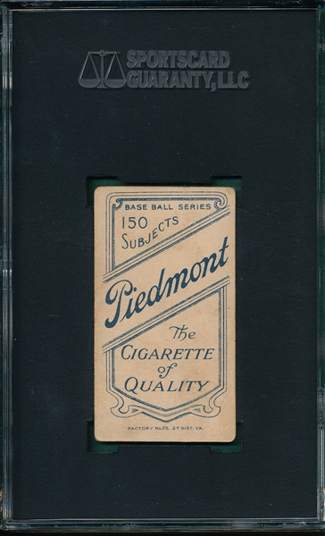 1909-1911 T206 Waddell, Throwing Piedmont Cigarettes SGC 50