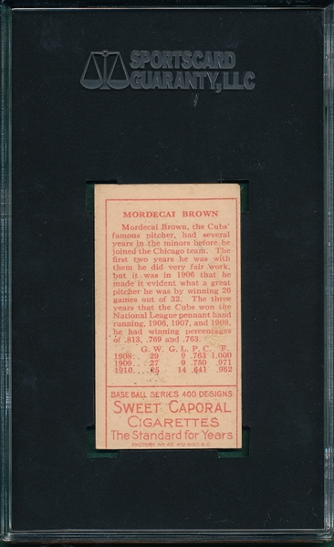 1911 T205 Brown Sweet Caporal Cigarettes SGC 60