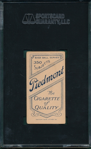 1909-1911 T206 Delehanty Piedmont Cigarettes SGC 50
