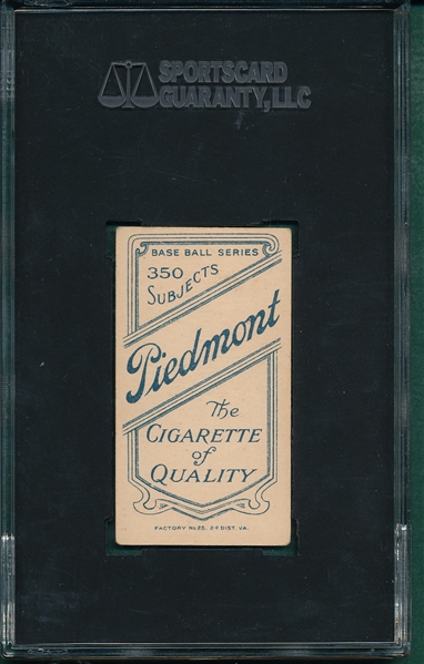 1909-1911 T206 Davidson Piedmont Cigarettes SGC 60