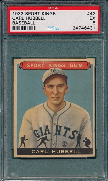 1933 Sport Kings #42 Carl Hubbell PSA 5