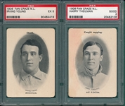 1906 Fan Craze NL Theilman & Irv Young (2) Card Lot PSA