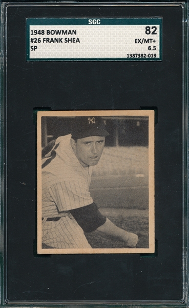 1948 Bowman #26 Frank Shea SGC 82 *SP*