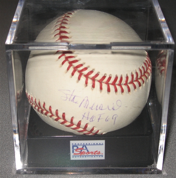 Stan Musial HOF 69 Single Signed Ball Authenticated PSA 9