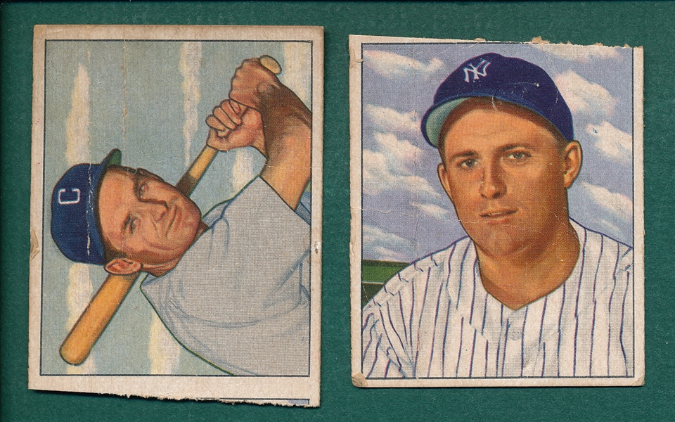 1950 Bowman (2) Card Lot *Unique Cards*