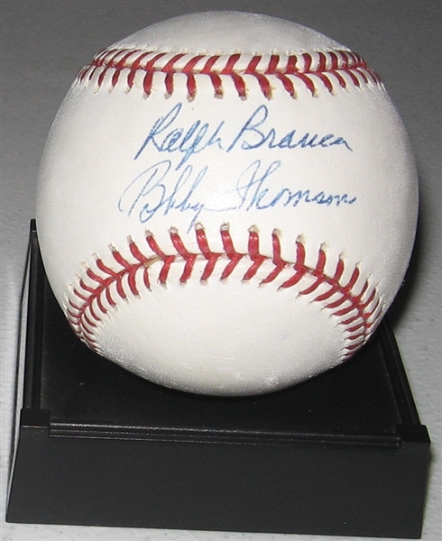 Branca/Thomson Signed Baseball JSA Authenticated