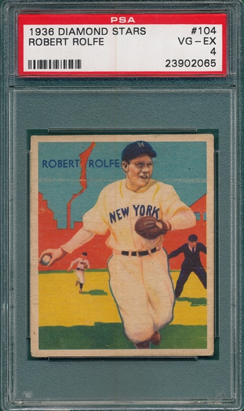1934-36 Diamond Stars #104 Robert Rolfe PSA 4 *SP*
