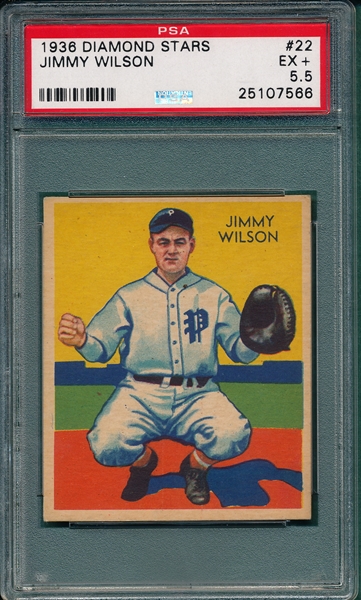 1934-36 Diamond Stars #22 Jimmy Wilson PSA 5.5