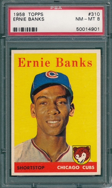 1958 Topps #310 Ernie Banks PSA 8