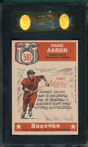 1959 Topps #561 Hank Aaron, AS SGC 88 *Hi #*
