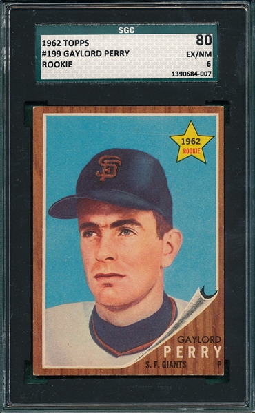 1962 Topps #199 Gaylord Perry SGC 80 *Rookie*