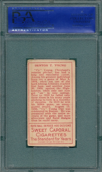 1911 T205 Cy Young Sweet Caporal Cigarettes PSA 3
