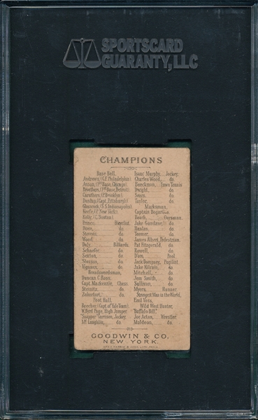 1888 N162 Sure Shot Dunlap Goodwin Champions SGC 55