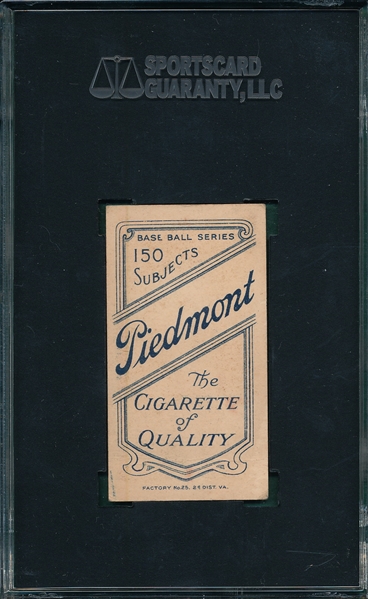 1909-1911 T206 Griffith, Portrait, Piedmont Cigarettes SGC 20 *Presents Much Better*