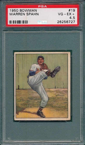 1950 Bowman #19 Warren Spahn PSA 4.5 *SP* 