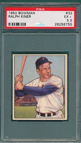 1950 Bowman #33 Ralph Kiner PSA 5.5 *SP* 
