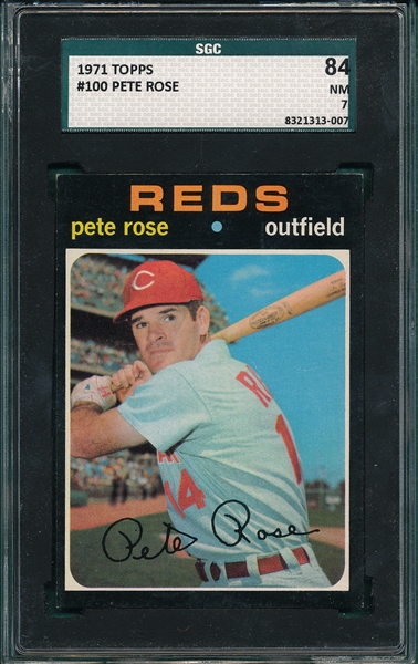 1971 Topps #100 Pete Rose SGC 84
