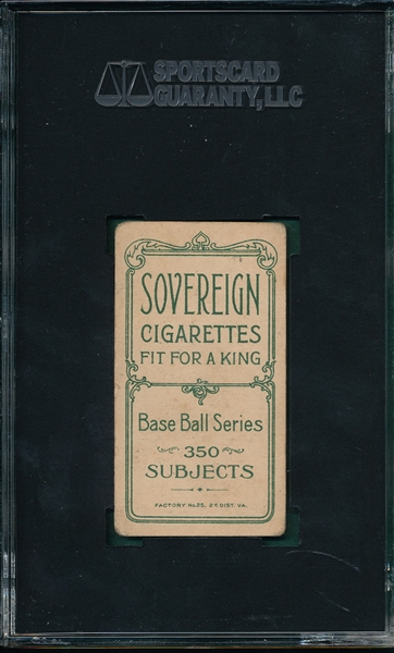 1909-1911 T206 Wallace Sovereign Cigarettes SGC 40