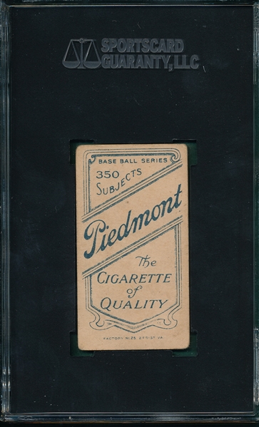 1909-1911 T206 Evers W/ Bat, Chicago, Piedmont Cigarettes SGC 35