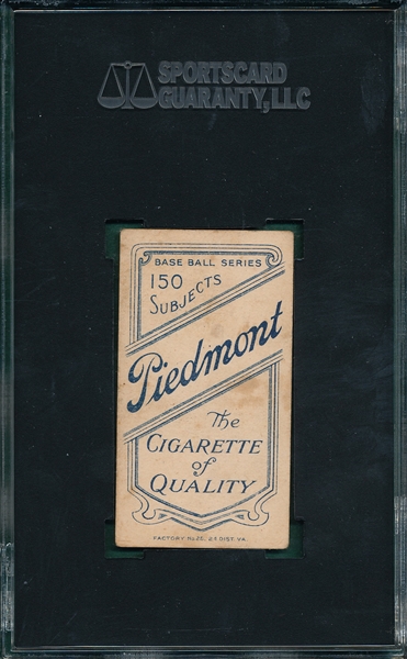 1909-1911 T206 Ames, Portrait, Piedmont Cigarettes SGC 40