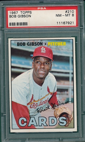 1967 Topps #210 Bob Gibson PSA 8