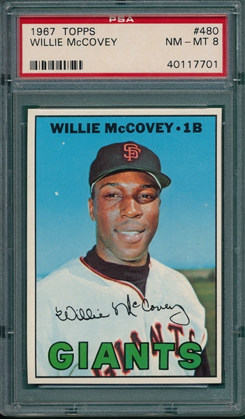 1967 Topps #480 Willie McCovey PSA 8