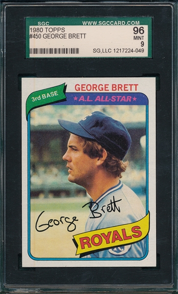 1980 Topps #450 George Brett SGC 96 *MINT*
