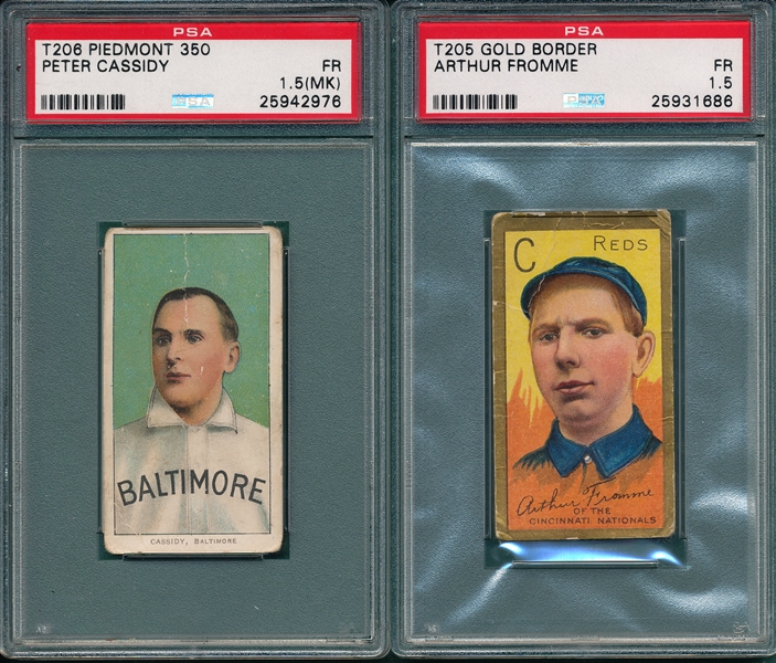 1909-11 T206 Cassidy & T205 Fromme (2) Card Lot PSA 