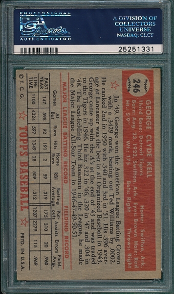 1952 Topps #246 George Kell PSA 4.5