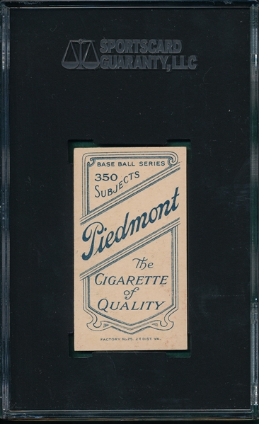 1909-1911 T206 Fiene, Throwing, Piedmont Cigarettes SGC 82