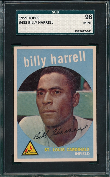 1959 Topps #443 Billy Harrell SGC 96 *MINT* 