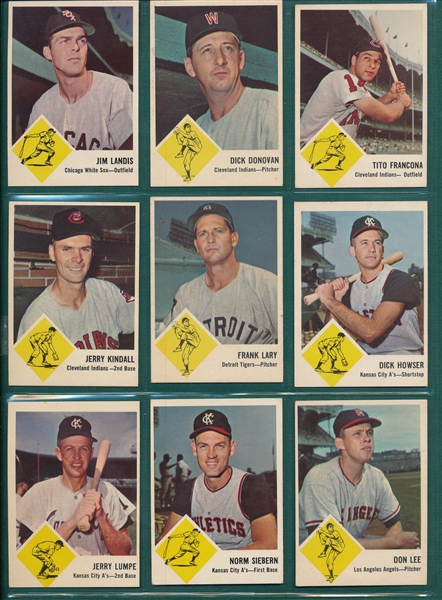 1963 Fleer Baseball Complete Set (66) W/ Checklist
