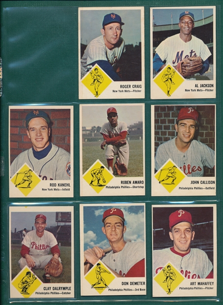 1963 Fleer Baseball Complete Set (66) W/ Checklist