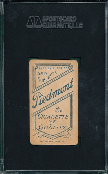 1909-1911 T206 Mullin, Bat, Piedmont Cigarettes SGC 40