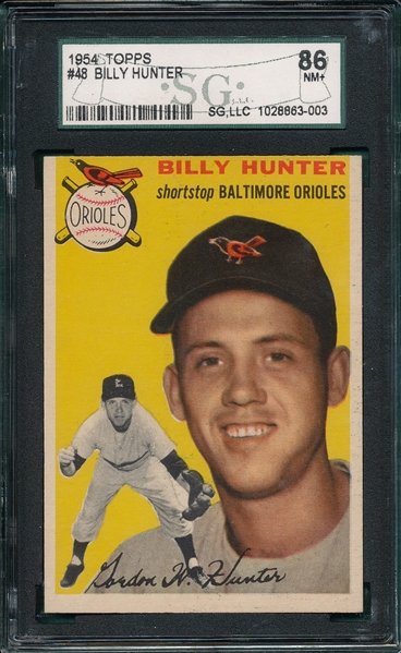1954 Topps #48 Billy Hunter SGC 86