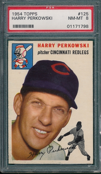 1954 Topps #125 Harry Perkowski PSA 8