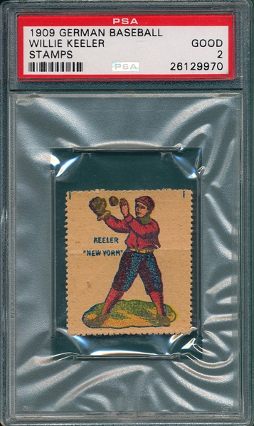 1909 German Baseball Stamp Wee Willie Keeler PSA 2